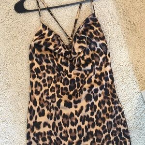 Silk Cowl Neck Cheetah Dress